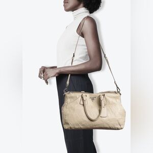 Prada Nappa Antique Cammeo leather shopping bag BL0743
